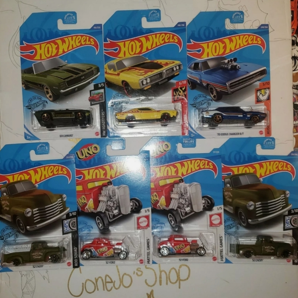 Hot Wheels MUSCLE CAR & TRUCK LOT OF 7